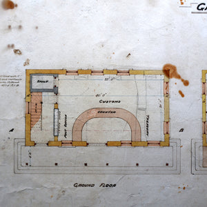 Interesting Sheet of Pen & Ink Architectural Studies for Colonial Houses at the Island of Grand Turk. Dated 1902