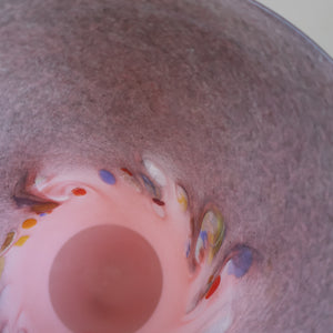 SCOTTISH GLASS. Vintage 1960s Strathearn Vase Aventurine Inclusions, Tutti Frutti Swirls. Leaping Salmon Mark.  8 inches