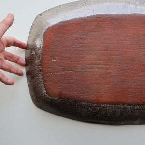 CORNISH STUDIO POTTERY. 1970s Massive Oblong Plate Made at Polperro Pottery
