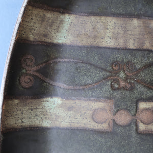 CORNISH STUDIO POTTERY. 1970s Massive Oblong Plate Made at Polperro Pottery