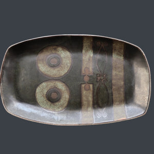CORNISH STUDIO POTTERY. 1970s Massive Oblong Plate Made at Polperro Pottery