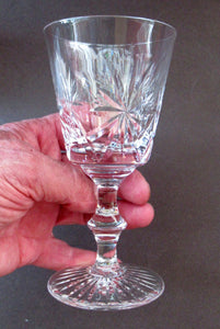 Vintage 1950s Edinburgh Crystal Star of Edinburgh White Wine Glasses