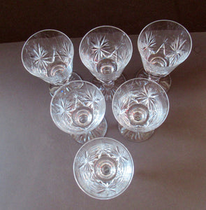 Vintage 1950s Edinburgh Crystal Star of Edinburgh White Wine Glassess