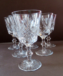 Vintage 1950s Edinburgh Crystal Star of Edinburgh White Wine Glasses