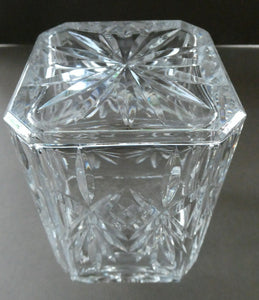 EDINBURGH CRYSTAL. IONA Pattern FOUR Whisky Tumblers and Large Square Spirit Decanter  with Original Stopper