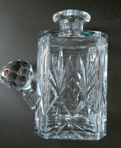 EDINBURGH CRYSTAL. IONA Pattern FOUR Whisky Tumblers and Large Square Spirit Decanter  with Original Stopper