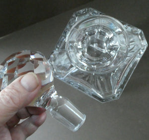 EDINBURGH CRYSTAL. IONA Pattern FOUR Whisky Tumblers and Large Square Spirit Decanter  with Original Stopper