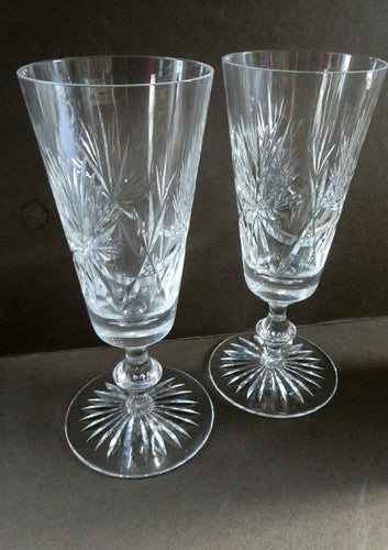 Pair of Edinburgh Crystal. Star of Edinburgh Champagne Flutes