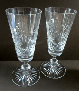 Pair of Edinburgh Crystal. Star of Edinburgh Champagne Flutes