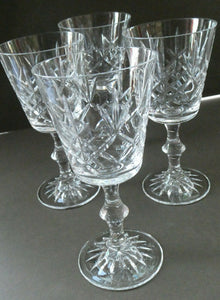 PAIR of Edinburgh Crystal Large Red Wine Goblets. LOMOND PATTERN 6 3/4 inche