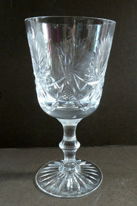 Vintage Edinburgh Crystal LARGE Red Wine Glass or Water Goblet. STAR OF EDINBURGH Pattern. 7 inches