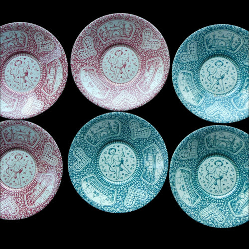 1960s Danish Nymolle Ceramic Dishes Tivoli Pattern by Jacob E Bang