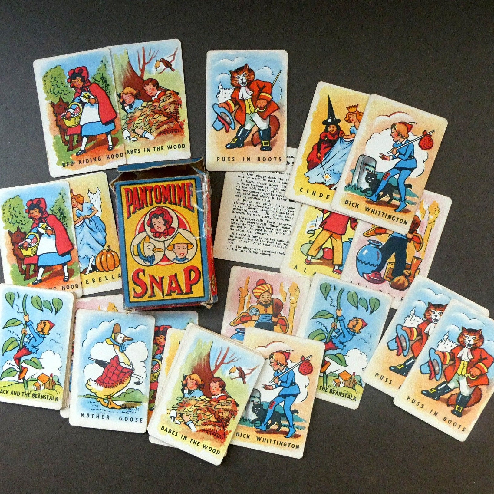 Rare Vintage 1940s SNAP Playing Cards Game. Clifford Series