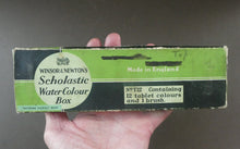 Load image into Gallery viewer, Vintage 1950s WINDSOR &amp; NEWTON Metal Watercolour Box with 12 Full Paint Pans. Original Retail Box
