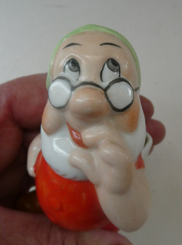 Rare 1930s Novelty Toothbrush Holder. Walt Disney Copyright: Figurine of Doc