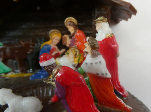 1960s Vintage Christmas Decoration. Nativity Model in Original Box HONG KONG