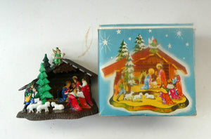 1960s Vintage Christmas Decoration. Nativity Model in Original Box HONG KONG