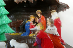 1960s Vintage Christmas Decoration. Nativity Model in Original Box HONG KONG