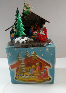 1960s Vintage Christmas Decoration. Nativity Model in Original Box HONG KONG