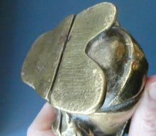 Load image into Gallery viewer, 1900s ANTIQUE Brass Money Box or Coin Bank in the Shape of Paul Kruger. President of the Transvaal
