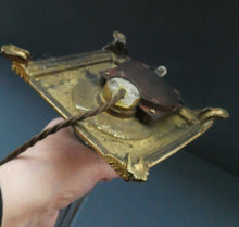 Load image into Gallery viewer, Antique Victorian OSLER Corintian Table Lamp with Brass Base and Capital and Fluted Crystal Upstand Section. SIGNED
