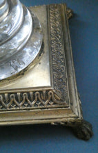 Load image into Gallery viewer, Antique Victorian OSLER Corintian Table Lamp with Brass Base and Capital and Fluted Crystal Upstand Section. SIGNED

