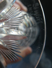 Load image into Gallery viewer, 1930s ART DECO Stuart Crystal FOUR Wine Glasses. With Cut Oval Facets and Engraved Fan Fringe Pattern. Height 5 3/8 inches
