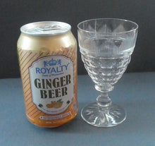 Load image into Gallery viewer, 1930s ART DECO Stuart Crystal FIVE Wine Glasses. With Cut Oval Facets and Engraved Fan Fringe Pattern. Height 4 1/2 inches

