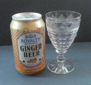 1930s ART DECO Stuart Crystal FIVE Wine Glasses. With Cut Oval Facets and Engraved Fan Fringe Pattern. Height 4 1/2 inches
