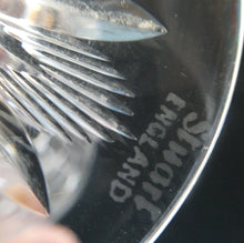 Load image into Gallery viewer, 1930s ART DECO Stuart Crystal FIVE Wine Glasses. With Cut Oval Facets and Engraved Fan Fringe Pattern. Height 4 1/2 inches
