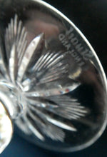 Load image into Gallery viewer, 1930s ART DECO Stuart Crystal FIVE Wine Glasses. With Cut Oval Facets and Engraved Fan Fringe Pattern. Height 4 1/2 inches
