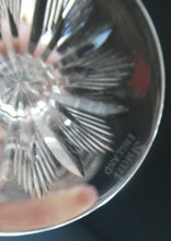 Load image into Gallery viewer, 1930s ART DECO Stuart Crystal FIVE Wine Glasses. With Cut Oval Facets and Engraved Fan Fringe Pattern. Height 4 1/2 inches
