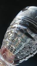 Load image into Gallery viewer, 1930s ART DECO Stuart Crystal FIVE Wine Glasses. With Cut Oval Facets and Engraved Fan Fringe Pattern. Height 4 1/2 inches

