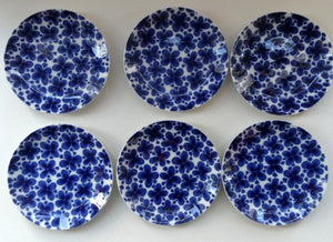 1950s MARIANNE WESTMAN Set of SIX Side Plates by Rörstrand Sweden. "Mon Amie" Pattern. Diameter 6 3/4 inches