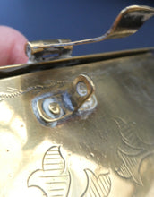 Load image into Gallery viewer, Arts and Crafts Brass Casket with Engraved Wyvern Decoration, Strapwork Bands &amp; Claw Feet
