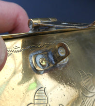 Load image into Gallery viewer, Arts and Crafts Brass Casket with Engraved Wyvern Decoration, Strapwork Bands &amp; Claw Feet
