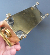 Load image into Gallery viewer, Arts and Crafts Brass Casket with Engraved Wyvern Decoration, Strapwork Bands &amp; Claw Feet
