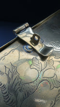 Load image into Gallery viewer, Arts and Crafts Brass Casket with Engraved Wyvern Decoration, Strapwork Bands &amp; Claw Feet
