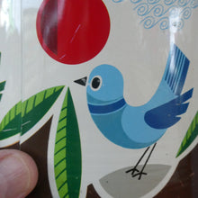 Load image into Gallery viewer, 1960s Vintage Cadbury&#39;s Biscuit Tin with Fitted Lid. Cartoon Birds and Apple Pattern
