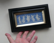 Load image into Gallery viewer, Antique VICTORIAN Wedgwood Framed Jasper Plaque Showing a Frieze of the Five Dancing Maidens (The Borghese Dancers)
