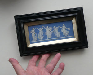 Antique VICTORIAN Wedgwood Framed Jasper Plaque Showing a Frieze of the Five Dancing Maidens (The Borghese Dancers)
