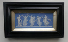 Load image into Gallery viewer, Antique VICTORIAN Wedgwood Framed Jasper Plaque Showing a Frieze of the Five Dancing Maidens (The Borghese Dancers)
