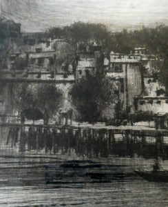 MORTIMER MENPES (1855 - 1938) The Tower of London (1900). Etching and Drypoint. Pencil Signed