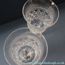 Load image into Gallery viewer, PAIR Vintage Edinburgh Crystal LARGE Red Wine Goblets. Fabulous KING JAMES Pattern. 8 1/2 inches (Code B)
