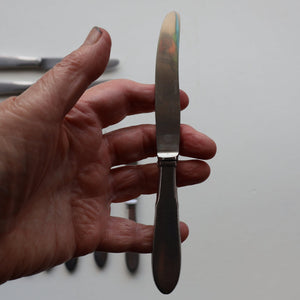 Vintage Danish GEORG JENSEN Stainless Steel Georg Jensen Denmark RAADVAD Small Knives and Forks (Mitra Shape)