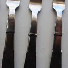 Load image into Gallery viewer, Vintage Danish GEORG JENSEN Stainless Steel Georg Jensen Denmark RAADVAD Small Knives and Forks (Mitra Shape)
