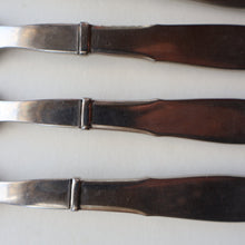 Load image into Gallery viewer, Vintage Danish GEORG JENSEN Stainless Steel Georg Jensen Denmark RAADVAD Small Knives and Forks (Mitra Shape)
