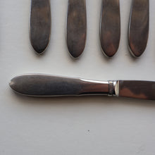 Load image into Gallery viewer, Vintage Danish GEORG JENSEN Stainless Steel Georg Jensen Denmark RAADVAD Small Knives and Forks (Mitra Shape)
