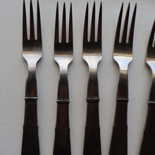 Load image into Gallery viewer,  Vintage Danish GEORG JENSEN Stainless Steel Georg Jensen Denmark RAADVAD Small Knives and Forks (Mitra Shape)

