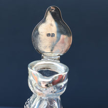 Load image into Gallery viewer, A/ ANTIQUE Edwardian WHISKY NOGGIN. Hallmarked 1907 Hukin and Heath Silver Mounts; with Cute Miniature Silver Whisky Label
